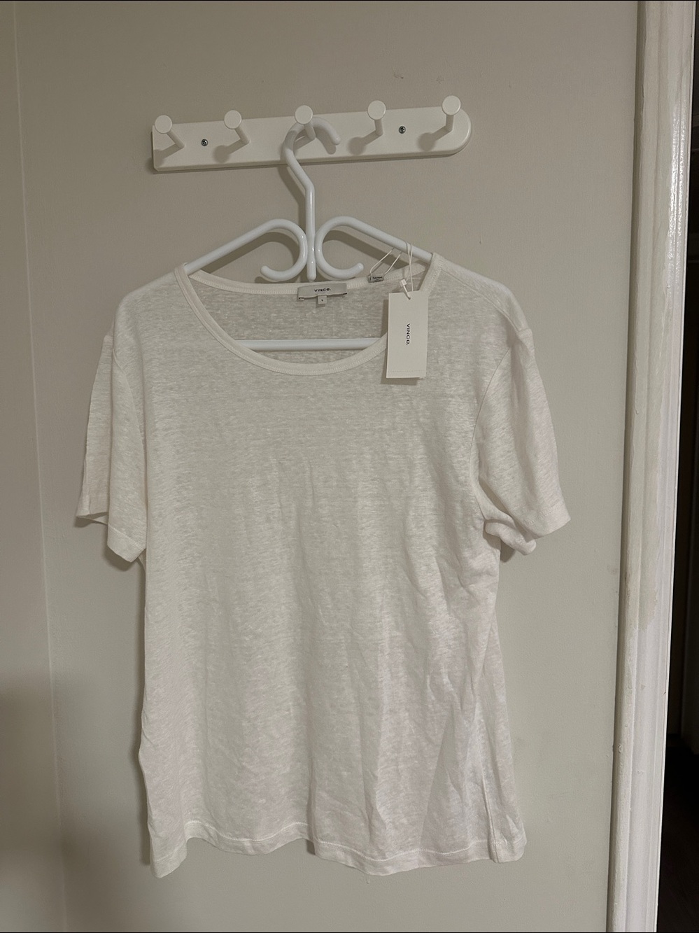Vince White Short Sleeve Crewneck Tee